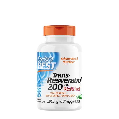 Doctor's Best Trans-Resveratrol 200 mg kapsuly s Resivinolom (60 Veggie Kapsula)