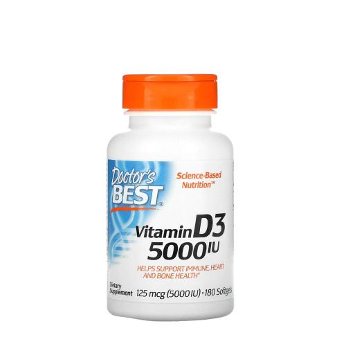 Doctor's Best Vitamín D 5000 IU (180 Mäkká kapsula)