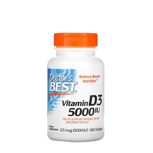 Doctor's Best Vitamín D 5000 IU (360 Mäkká kapsula)