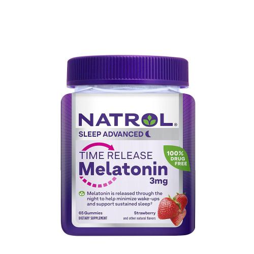 Natrol Melatonin Gummy 3 mg  (65 gumový cukor, Jahoda)