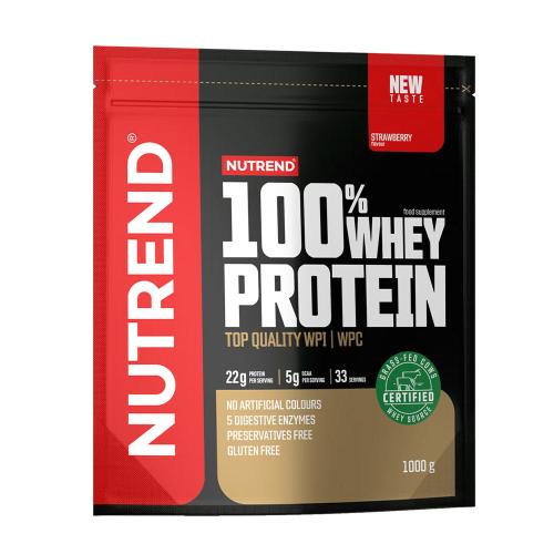 Nutrend 100% srvátkový proteín - 100% Whey Protein (1000 g, Jahoda)