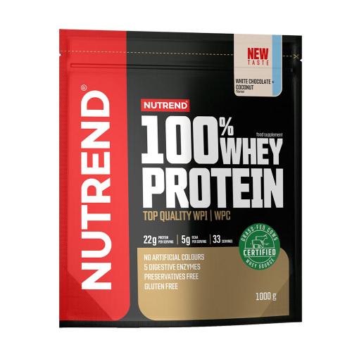 Nutrend 100% srvátkový proteín - 100% Whey Protein (1000 g, Kokosová biela čokoláda)