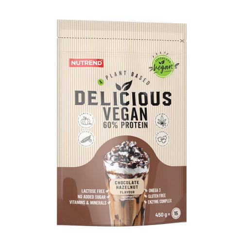 Nutrend Lahodný vegánsky proteín - Delicious Vegan Protein (450 g, Čokoláda z lieskových orieškov)