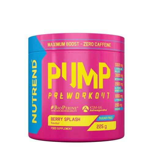Nutrend Čerpadlo pred tréningom - Pump Preworkout (225 g, Berry Splash)