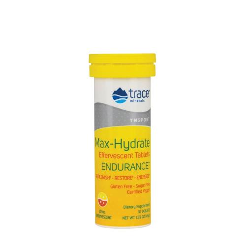 Trace Minerals Max-Hydrate Endurance Šumivé tablety na hydratáciu svalov  (10 Šumivé tablety, Citrusové plody)