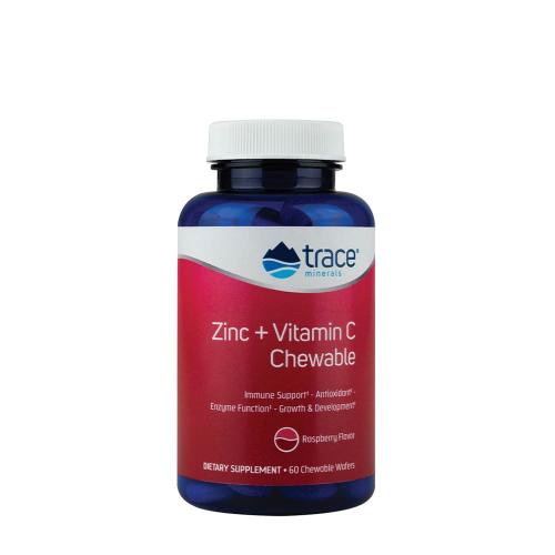 Trace Minerals Zinok + vitamín C na žuvanie  (60 Žuvacia tableta, Malina)
