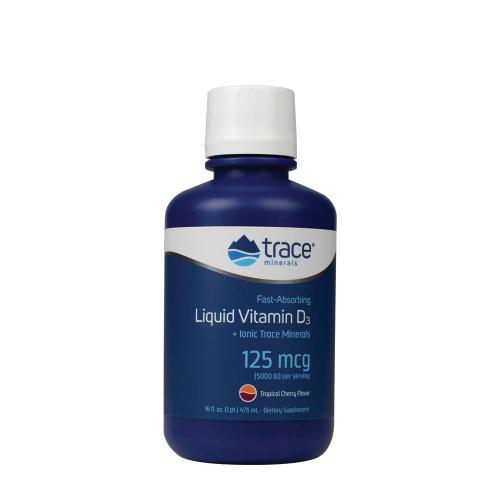 Trace Minerals Tekutý vitamín D 5000 IU (473 ml, Tropické čerešne)
