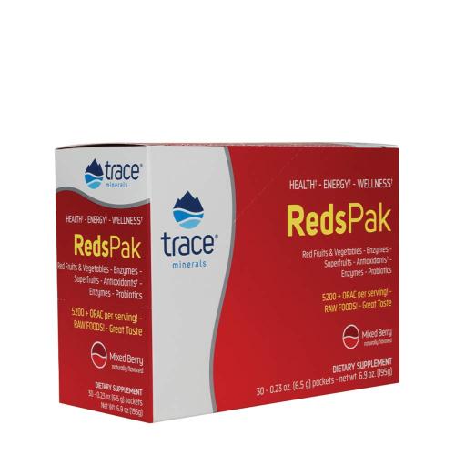 Trace Minerals Reds Pak Balíček antioxidačných a imunitu posilňujúcich bylinných extraktov  (30 Balenie)