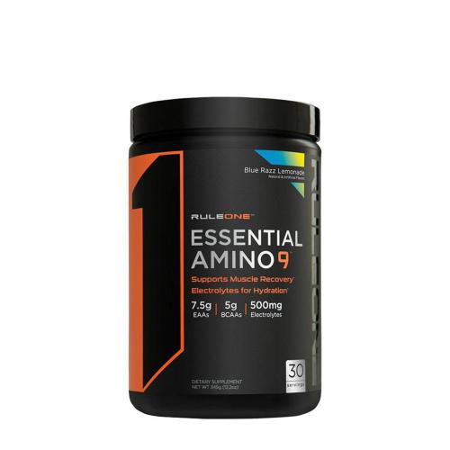Rule1 Essential Amino 9 Prášok esenciálnych aminokyselín  (345 g, Modrá malinová limonáda)