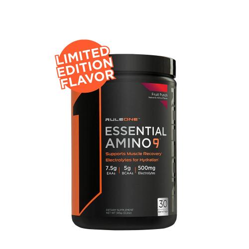 Rule1 Essential Amino 9 Prášok esenciálnych aminokyselín  (345 g, Ovocný punč)