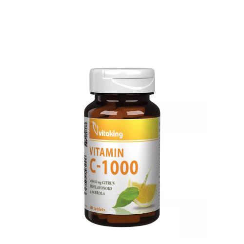 Vitaking Vitamin C 1000 mg with 50 mg Citrus Bioflavonoids and Acerola (30 Tableta)