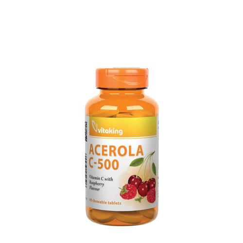 Vitaking Vitamin C-500 Acerola Plus (40 Žuvacia tableta, Čučoriedka)