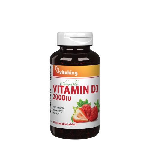 Vitaking Vitamin D3 2000 IU Chewable (210 Žuvacia tableta, Jahoda)