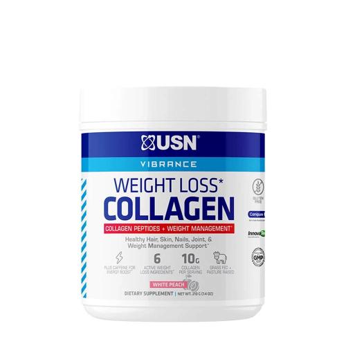 USN Prášok kolagénového hydrolyzátu na chudnutie - Weight Loss Collagen (210 g, Biela broskyňa)