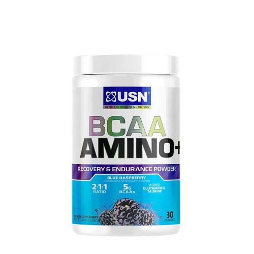 USN Prášok na zvýšenie výkonu BCAA Amino+ (348 g, Modrá malina)