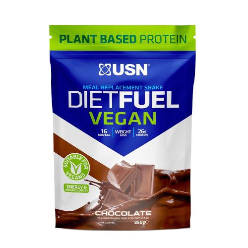 USN Diétne palivo Veganské koktaily na náhradu stravy - Diet Fuel Vegan Meal Replacement Shakes (880 g, Čokoláda)