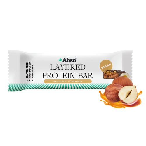 AbsoRICE AbsoBAR Layered Protein Bar - Vegan Protein Bar (50 g, Lieskový orech - karamel)