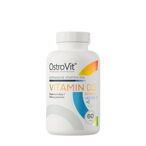 OstroVit Vitamín D3 2000 IU + K2 MK-7 + C + zinok  (60 Kapsula)