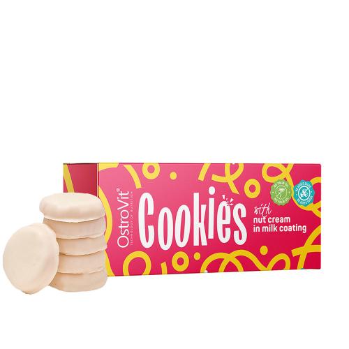 OstroVit OstroVit Cookies s arašidovým krémom s mliečnou polevou- Cookies peanut cream & milk glaze (128 g)