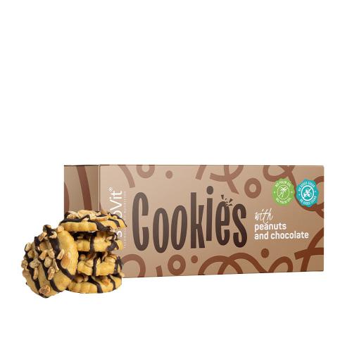 OstroVit Cookies s arašidmi a čokoládou - Cookies with peanuts and chocolate (125 g)