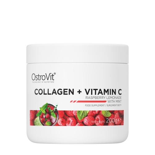 OstroVit Kolagén + vitamín C - Collagen + Vitamin C (200 g, Malinová limonáda s mätou)