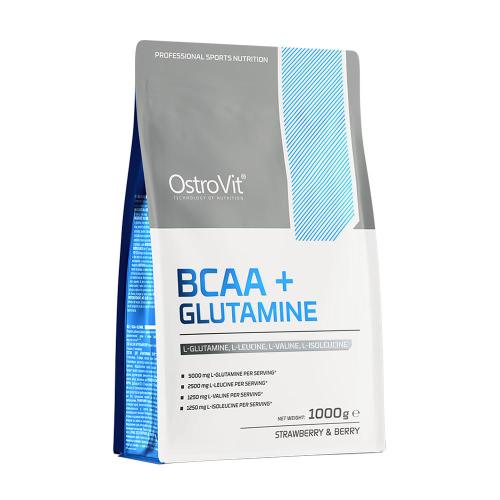 OstroVit BCAA + glutamín - BCAA + Glutamine (1000 g, Wild Strawberry Blueberry)