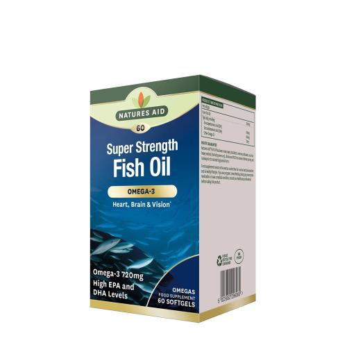 Natures Aid Super silný rybí olej - Omega-3 (60 Mäkká kapsula)