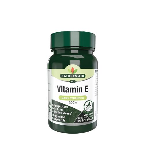 Natures Aid Vitamín E 200 IU (60 Mäkká kapsula)