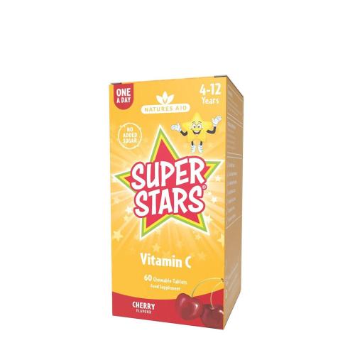Natures Aid Super Stars Vitamín C - príchuť čerešňa  (60 Žuvacia tableta)