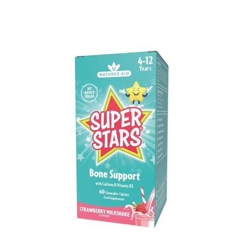 Natures Aid Super Stars Bone Support - príchuť jahodového kokteilu (60 Žuvacia tableta)