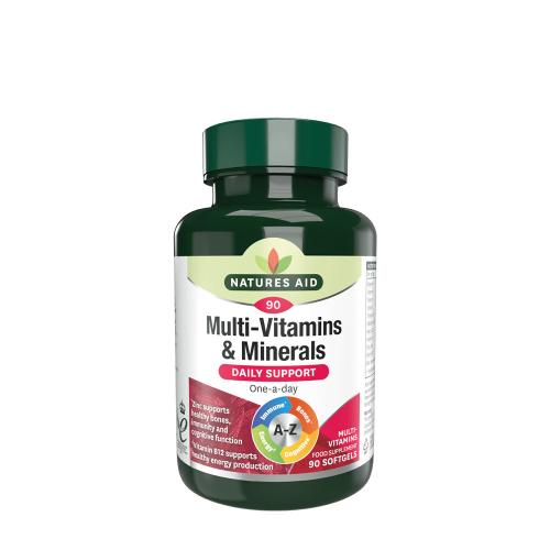 Natures Aid Multi-vitamíny a minerály (so železom) - Multi-Vitamins & Minerals (with Iron) (90 Mäkká kapsula)