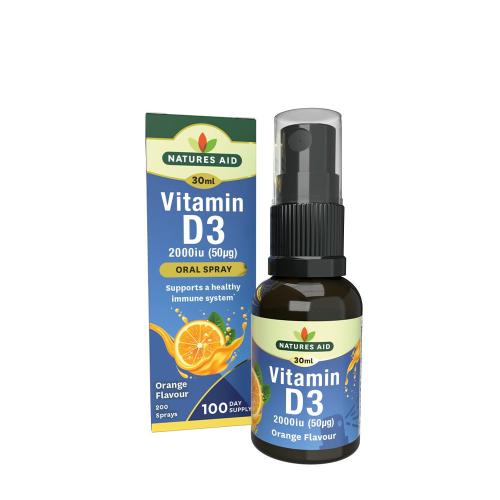 Natures Aid Denný ústny sprej s vitamínom D3 - Vitamin D3 Daily Oral Spray (30 ml, Pomaranč)