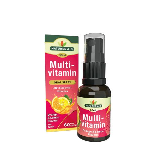Natures Aid Multivitamínový denný ústny sprej - Multivitamin Daily Oral Spray (30 ml, Citrón a pomaranč)