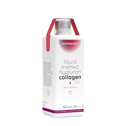 Nutriversum Tekutý MSM+C Hyaluron Kolagén - Liquid MSM+C Hyaluron Collagen (500 ml, Wild Berries)