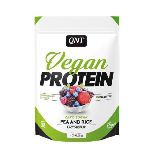Qnt Vegánsky proteínový prášok - Vegan Protein Powder (500 g, Červené ovocie)
