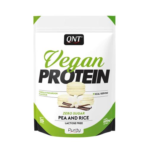 Qnt Vegánsky proteínový prášok - Vegan Protein Powder (500 g, Vanilkový makarón)