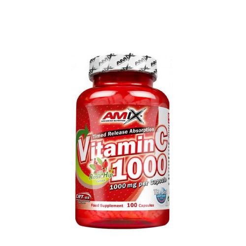 Amix Vitamín C 1000 mg so šípkami - Vitamin C 1000 mg with Rose Hips (100 Kapsula)