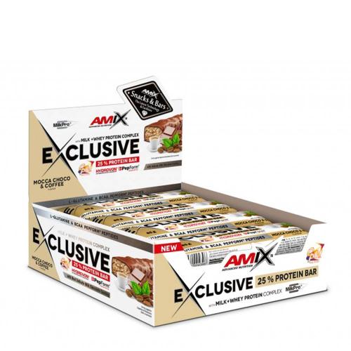 Amix Exkluzívna proteínová tyčinka - Exclusive Protein Bar (12 x 85g, Mocha Choco & Coffee)