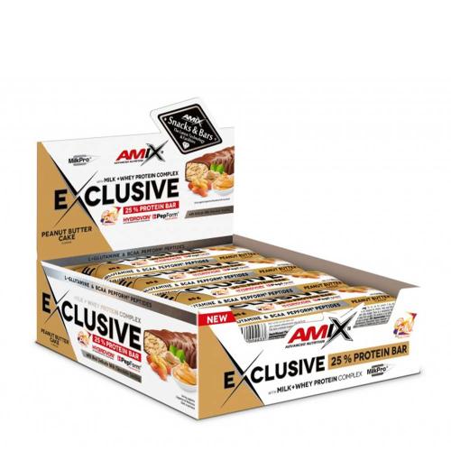 Amix Exkluzívna proteínová tyčinka - Exclusive Protein Bar (12 x 85g, Peanut Butter Cake)