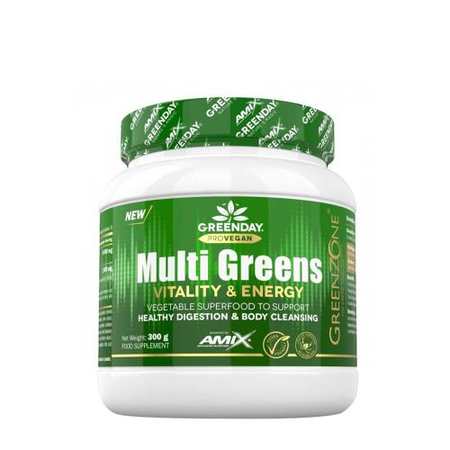 Amix GreenDay® ProVegan MultiGreens Vitalita a energia - GreenDay® ProVegan MultiGreens Vitality & Energy (300 g, Pomaranč)