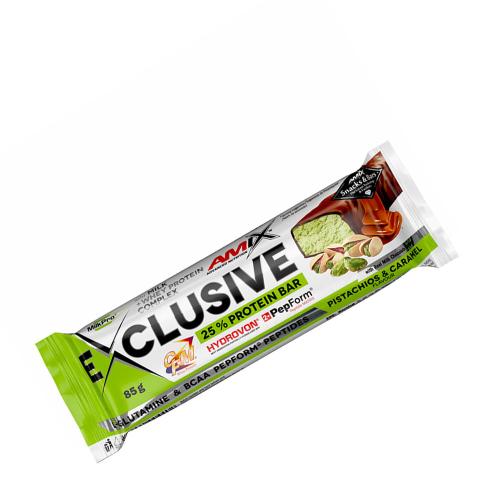 Amix Exkluzívna proteínová tyčinka - Exclusive Protein Bar (85 g, Pistachios & Caramel)