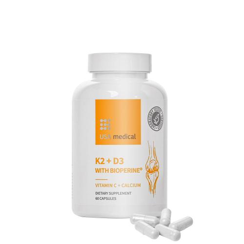 USA medical K2+D3 s bioperínom - K2+D3 With Bioperine (60 Kapsula)