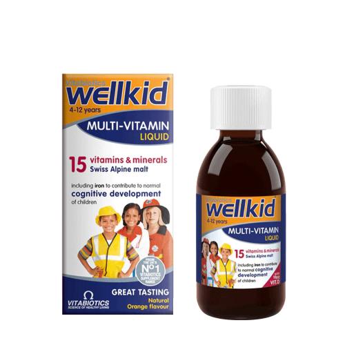 Vitabiotics Wellkid tekutý multivitamín- Wellkid Multi-vitamin Liquid (150 ml, Pomaranč)