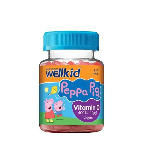 Vitabiotics Wellkid Peppa Pig Vitamín D 400 IU  - Wellkid Peppa Pig Vitamin D 400 IU  (30 Gumový cukor, Jahoda)