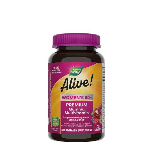 Natures Way Alive!® Premium Women’s 50+ Gummy Multivitamin (75 Gumový cukor, Čerešňa a hrozno)