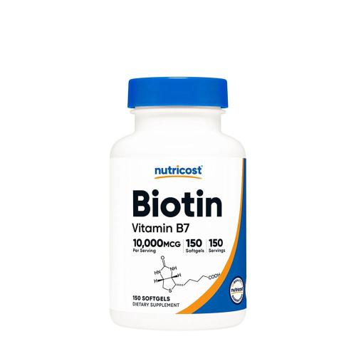 Nutricost Biotin with Coconut Oil 10,000 mcg (150 Mäkká kapsula)