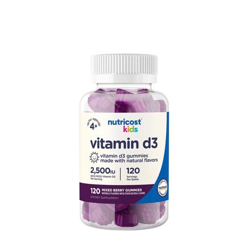 Nutricost Kids Vitamin D3 Gummies (120 Gumový cukor, Zmes lesných plodov)