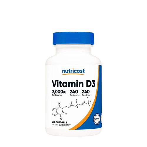 Nutricost Vitamin D3 2,000 IU (240 Mäkká kapsula)