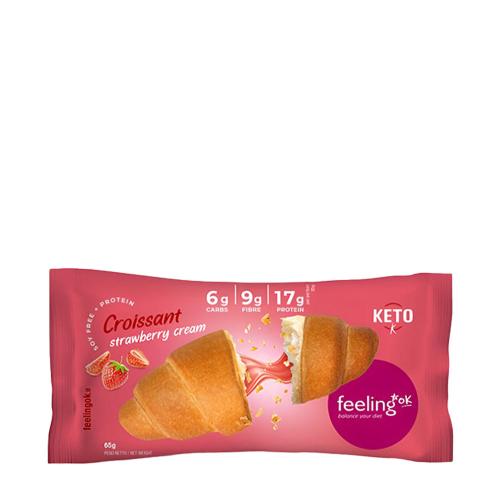 FeelingOK High Protein Croissant (65 g, Jahodový krém)