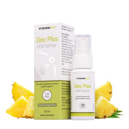 Vitamin360 Zinok Plus ústny sprej (25 ml, Ananás)